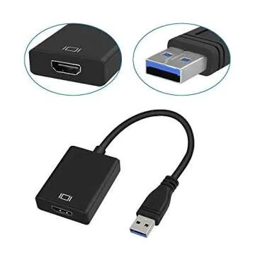 USB 3.0 to HDMI Adapter,Full HD 1080P Video Converter USB to HDMI Adapter with Audio Output Multiple Monitors Compatible with Laptop HDTV TV PC with Windows XP /7/8/8.1/10[ NO MAC & Vista ]
