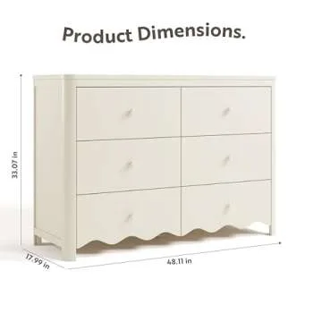 Storkcraft Casablanca 6 Drawer Dresser (Frosted Oat) – GREENGUARD Gold Certified, Nursery & Kids' ...