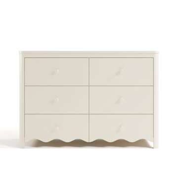 Storkcraft Casablanca 6 Drawer Dresser (Frosted Oat) – GREENGUARD Gold Certified, Nursery & Kids' Bedroom with Spacious Storage, Interlocking Drawer System, Easy Assembly with Pre-Installed Tracks