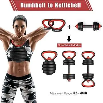 PINROYAL Adjustable Dumbbell Set 88LB - Versatile Weight System