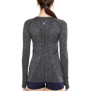 CRZ YOGA Women's Seamless Long Sleeve Running Shirt