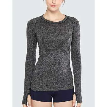 CRZ YOGA Women's Seamless Long Sleeve Running Shirt