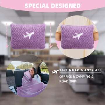 Nenolix 3 in 1 Travel Blanket Pillow Set for Ultimate Comfort