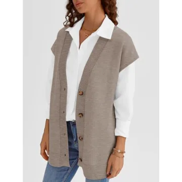 Trendy LILLUSORY Women V Neck Sweater Vest 2024 Fashion