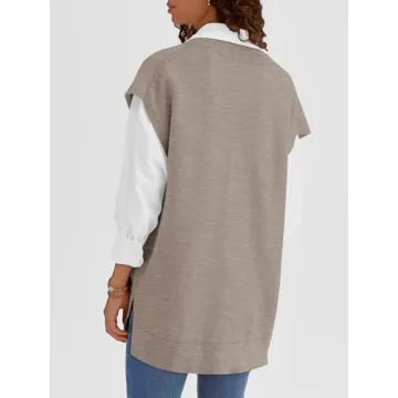 Trendy LILLUSORY Women V Neck Sweater Vest 2024 Fashion