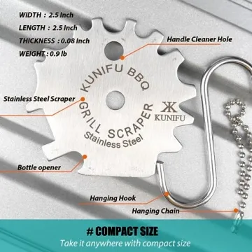 KUNIFU Bristle-Free BBQ Grill Scraper - Perfect Gift