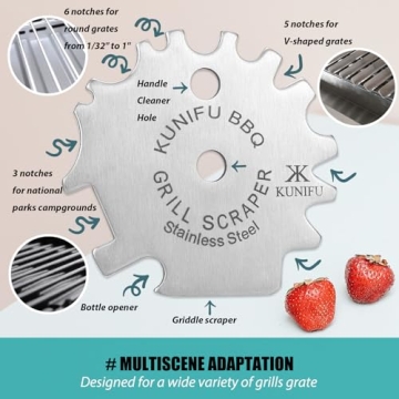 KUNIFU Bristle-Free BBQ Grill Scraper - Perfect Gift