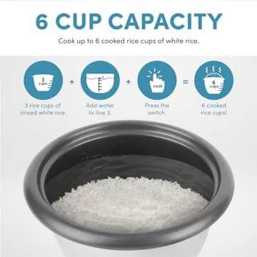 Aroma Housewares 6-Cup (Cooked) (3-Cup Uncooked) Pot Style Rice Cooker and Food Steamer (ARC-743-1NG), White