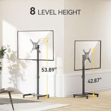 Adjustable Portable TV Floor Stand for 13-50 Inch TVs