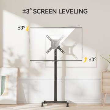 Adjustable Portable TV Floor Stand for 13-50 Inch TVs