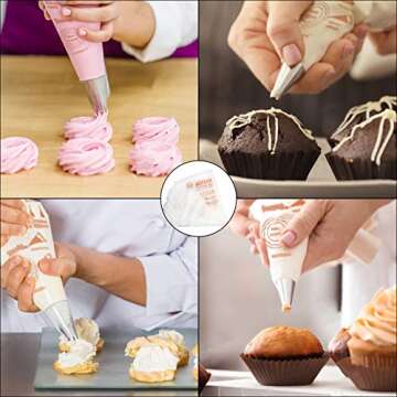 MyLifeUNIT Disposable Cream Pastry Bag Cake Icing Piping Decorating Tool, 100PCS, 14 Inch
