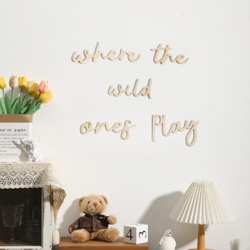 Playroom Wall Decor Where the Wild Ones Play Room Wooden Sign Wall Art Decoration for Boys and Girls...