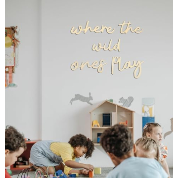 Wooden Playroom Sign Where the Wild Ones Play Kids Decor