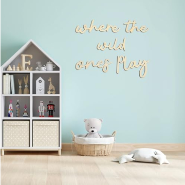 Wooden Playroom Sign Where the Wild Ones Play Kids Decor