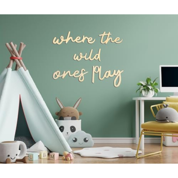 Wooden Playroom Sign Where the Wild Ones Play Kids Decor
