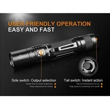 Fenix UC35 V2.0 Tactical Flashlight - 1000 Lumens, USB Charging