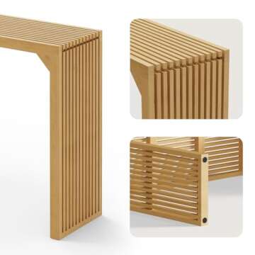 ROOMTEC Narrow Console Tables for Entryway, 46" Solid Wood Console Table Behind Couch, Farmhouse Entryway Table with Storage, Console Tables for Living Room, Hallway, Foyer (Nature, Console Table)