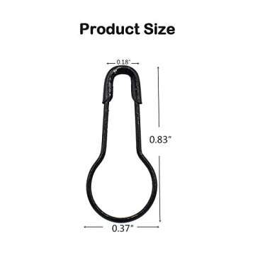 Vivixin Metal Gourd Safety Pins 200pcs, Premium Small Black Safety Pin, Bulb Calabash Tag Pins, Bulb...