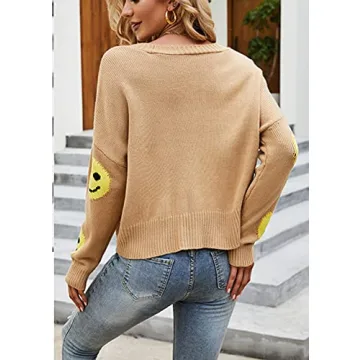 Stylish Chouyatou Women's Smile Face Cardigan Jacket