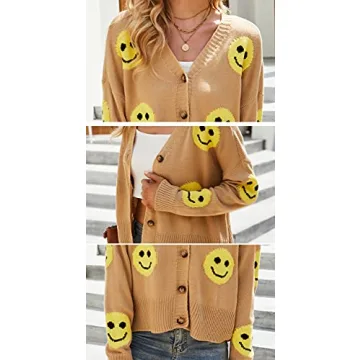 Stylish Chouyatou Women's Smile Face Cardigan Jacket