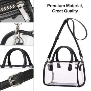 MOETYANG Womens Transparent Clutch Clear Purse Crossbody Shoulder with Removable Shoulder Strap Stadium Approved Bags