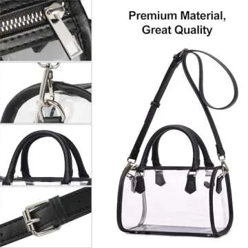 MOETYANG Womens Transparent Clutch Clear Purse Crossbody Shoulder with Removable Shoulder Strap Stadium Approved Bags
