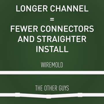 Legrand Wiremold CMK50 Cordmate II 10 Foot 12 Piece Cord Cover Kit, Organizer for Wall, Holds Up to 3 Cords or Cables, White (1 Pack)