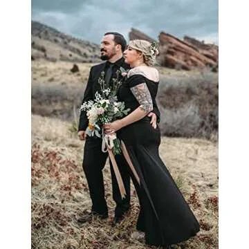 Elegant Off Shoulder High Split Evening Gown for Ladies