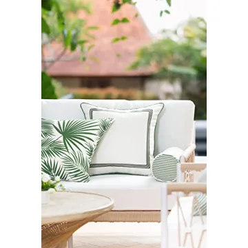 Hofdeco Premium Coastal Bolster Pillow Cover for Indoor & Outdoor