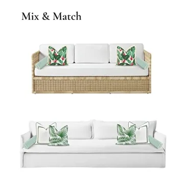 Hofdeco Premium Coastal Bolster Pillow Cover for Indoor & Outdoor