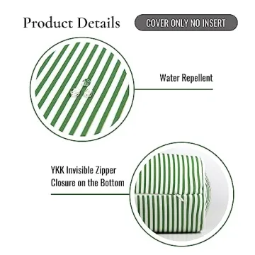 Hofdeco Premium Coastal Bolster Pillow Cover for Indoor & Outdoor