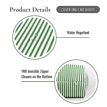 Hofdeco Premium Coastal Bolster Pillow Cover for Indoor & Outdoor