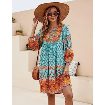 Bluetime Bohemian Summer Sundress for Casual Comfort