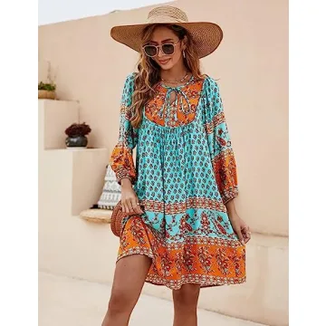 Bluetime Bohemian Summer Sundress for Casual Comfort