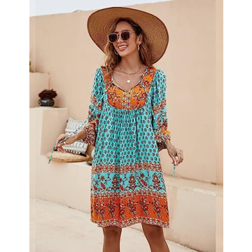 Bluetime Bohemian Summer Sundress for Casual Comfort
