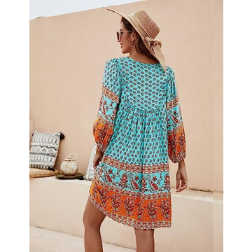 Bluetime Bohemian Summer Sundress for Casual Comfort