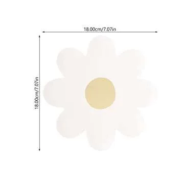 LUOZZY 20Pcs Daisy Flower Shape Disposable Plates Daisy Paper Plates Daisy Food Tray Tableware for B...