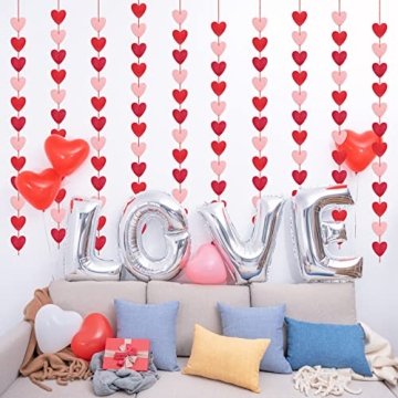 Valentine Heart Garland Banner - Romantic Decor for Any Celebration