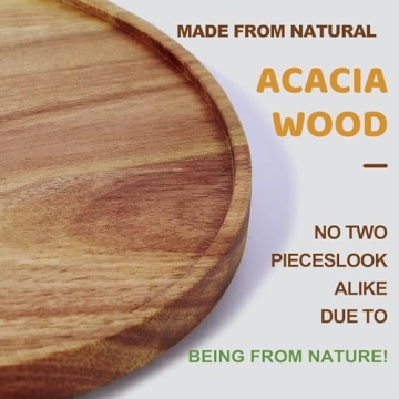 Stylish 10-inch Acacia Wood Lazy Susan - 2 Pack