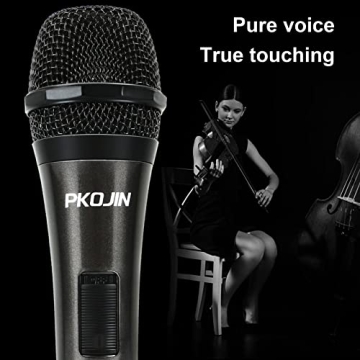 PKOJIN Dynamic Karaoke Microphone for Singing, Vocal Wired Microphone for Karaoke, Handheld Mic with 10 Ft Cable, Mics for Speaker with ON/Off Switch
