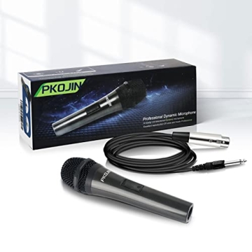 PKOJIN Dynamic Karaoke Microphone for Singing, Vocal Wired Microphone for Karaoke, Handheld Mic with 10 Ft Cable, Mics for Speaker with ON/Off Switch