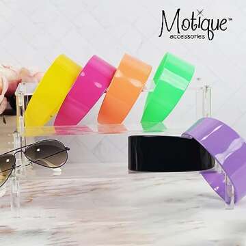 Motique Accessories Stylish 2 Inch Brown Hard Plastic Headband with Teeth