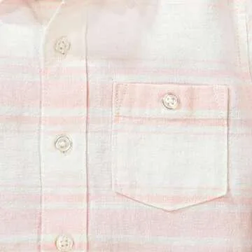 Hope & Henry Boys' Linen Short Sleeve Button Down Shirt with Pocket