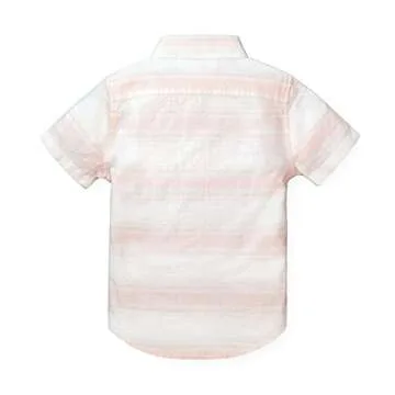 Hope & Henry Boys' Linen Short Sleeve Button Down Shirt with Pocket