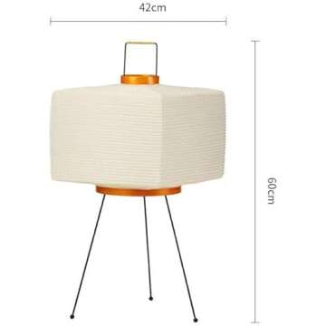 Nogy Japanese Floor Lamp - Square Lamp, Inspired Paper Lantern Lamp, Lamp with Soft Ambient Light (Square, Dimmable Warm White)