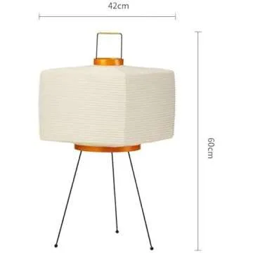 Nogy Japanese Floor Lamp - Square Lamp, Inspired Paper Lantern Lamp, Lamp with Soft Ambient Light (Square, Dimmable Warm White)