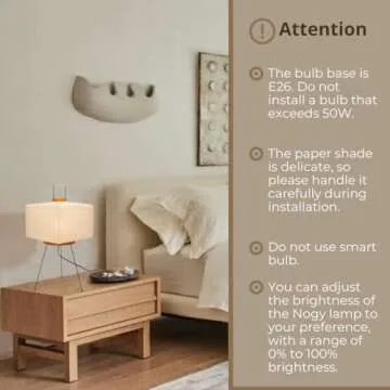 Nogy Japanese Floor Lamp - Square Lamp, Inspired Paper Lantern Lamp, Lamp with Soft Ambient Light (Square, Dimmable Warm White)