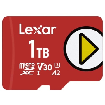 Lexar 1TB PLAY microSDXC Memory Card, UHS-I, C10, U3, V30, A2, Full-HD & 4K Video, Up To 160/100 MB/...