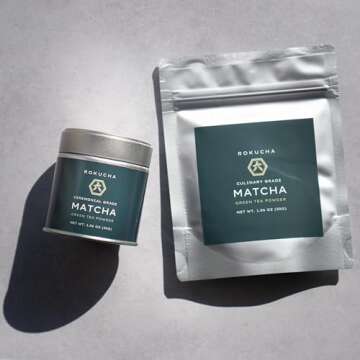 ROKUCHA Ceremonial Grade Matcha, Single Origin from Nishio, Japan, Green Tea Powder, 1.06OZ (30g)