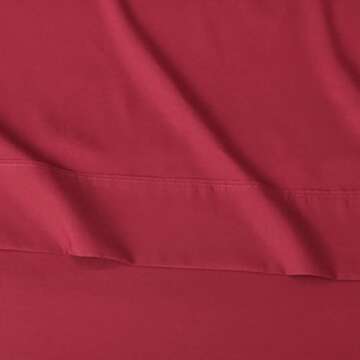 AmazonBasics Microfiber Sheet Set, Queen, Burgundy